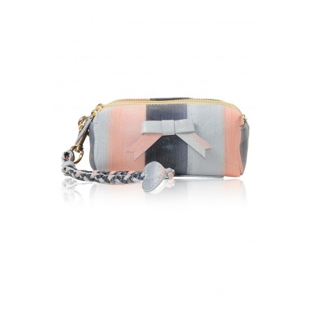 BEBE LEATHER BAG HAND-PAINTED SILVERY PEACH