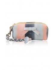 BEBE LEATHER BAG HAND-PAINTED SILVERY PEACH