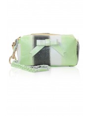 BEBE HAND-PAINTED LEATHER BAG SILVERY LIME