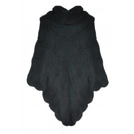 CHELSEA KNIT PONCHO JET BLACK - Sold Out