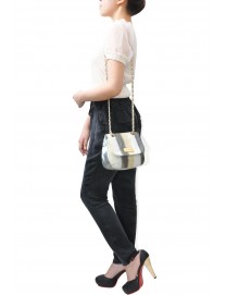 ISABELLA HAND-PAINTED LEATHER BAG SILVERY LEMON