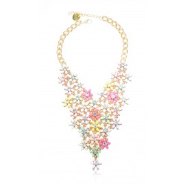FLEUR STATEMENT NECKLACE MULTI-HUED - Sold Out