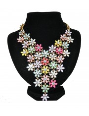 FLEUR STATEMENT NECKLACE MULTI-HUED - Sold Out