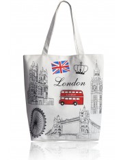LOVE LONDON CANVASS SHOULDER BAG