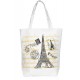 LOVE PARIS OFF-WHITE CANVASS SHOULDER BAG