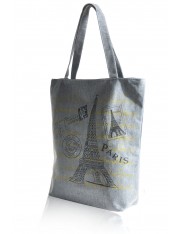 LOVE PARIS SOFT GREY SHOULDER BAG