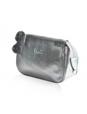 LUCY METALLIC SILVER LEATHER BAG