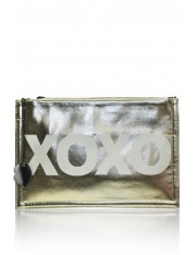 XOXO FAUX LEATHER LARGE CLUTCH