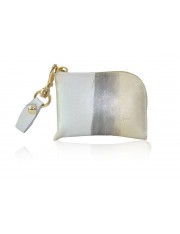 ISABELLA POUCHETTE HAND-PAINTED LEATHER SILVERY LEMON