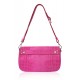 NIKI EMBOSSED LEATHER CLUTCH MAGENTA