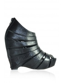 EDDA LEATHER WEDGE ANKLE BOOTS - Sold Out