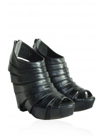 EDDA LEATHER WEDGE ANKLE BOOTS - Sold Out
